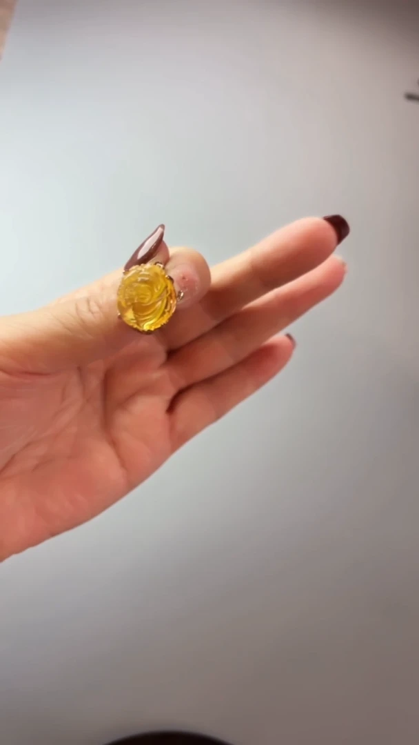 【闪购商品】琥珀戒指未镶嵌琥珀戒指