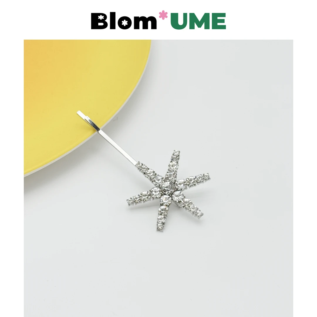 Blom韩式新款超闪小海星一字夹防滑不伤发发夹精致甜美发饰边夹