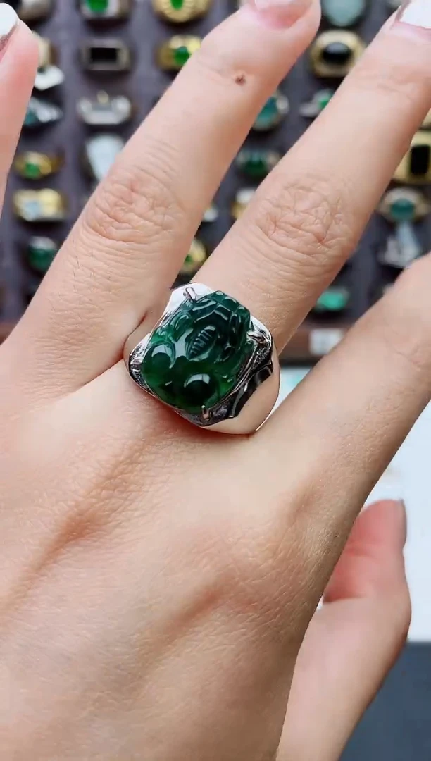 未镶嵌戒指翡翠天然翡翠男戒