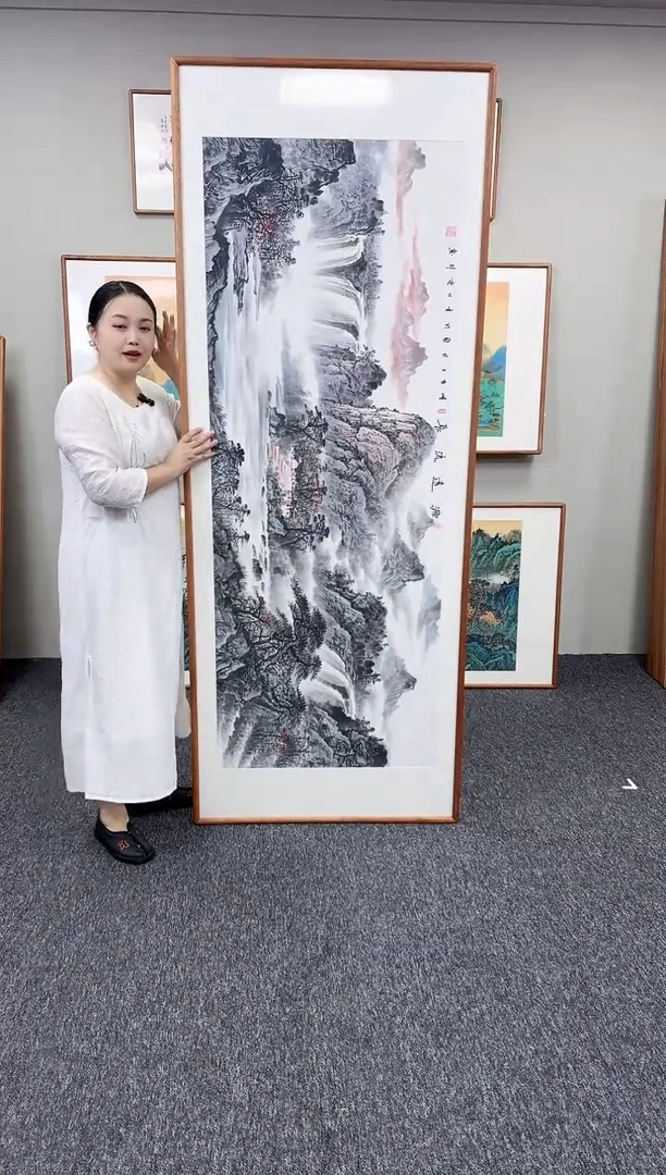 国画源远流长210*80手绘作品