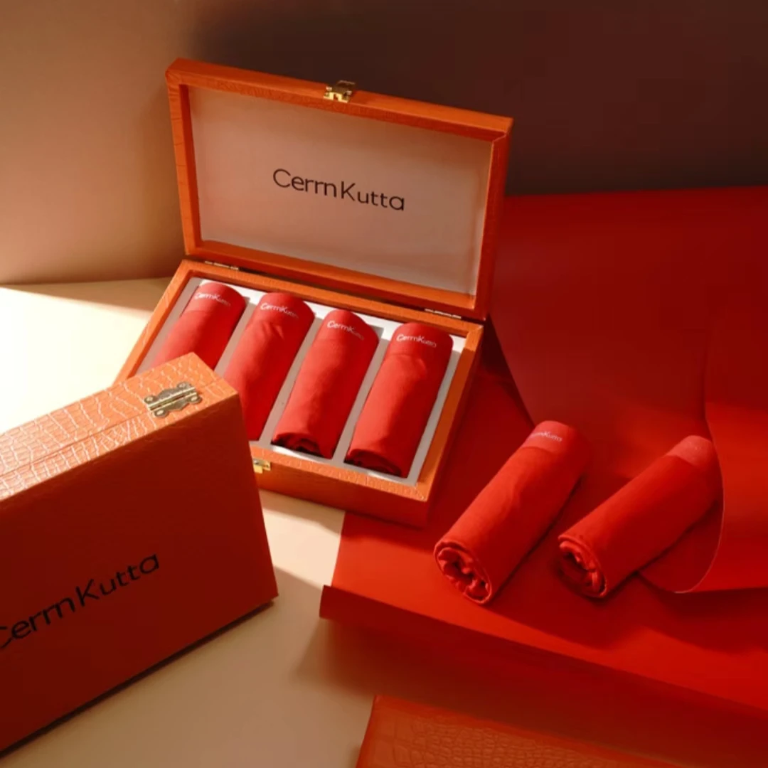 【鸿运亨通】本命年红色7A抑菌内裤莫代尔四角男士内裤无痕中腰透气