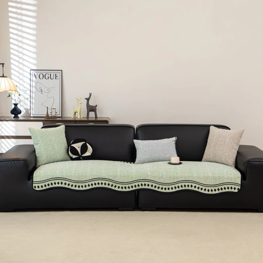 （异形晚颜）直排四季时尚新款沙发垫异形波浪纹设计感通用型沙发垫