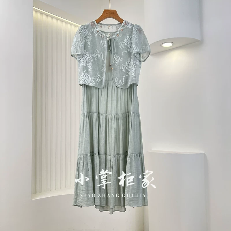 【FT183】夏装新款套装时尚外披两件套连衣裙