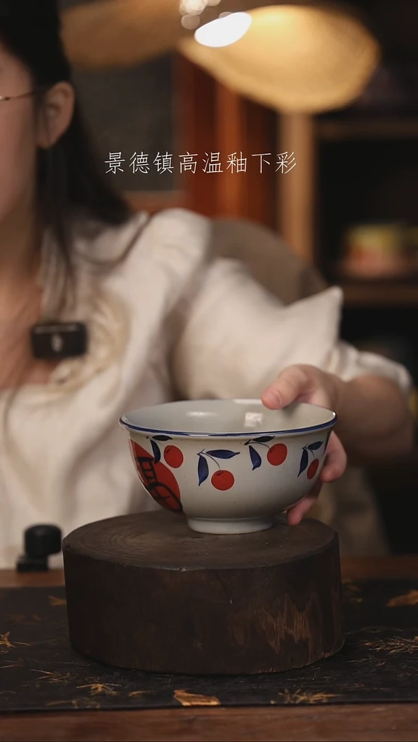 陶瓷景德镇高温釉下手绘陶瓷@L537@