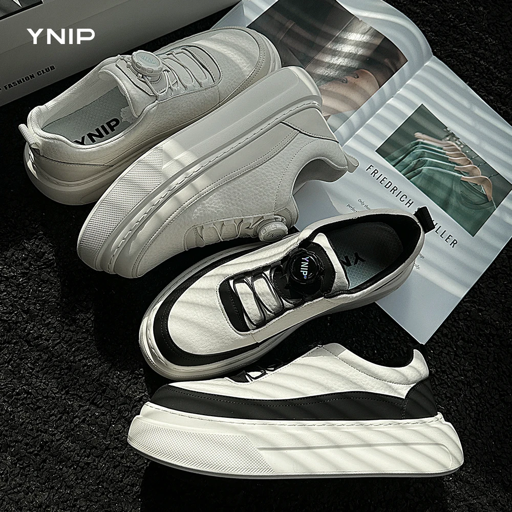 YNiP秋冬男士休闲板鞋旋转扣一脚蹬轻盈发泡底百搭板鞋防滑耐磨型