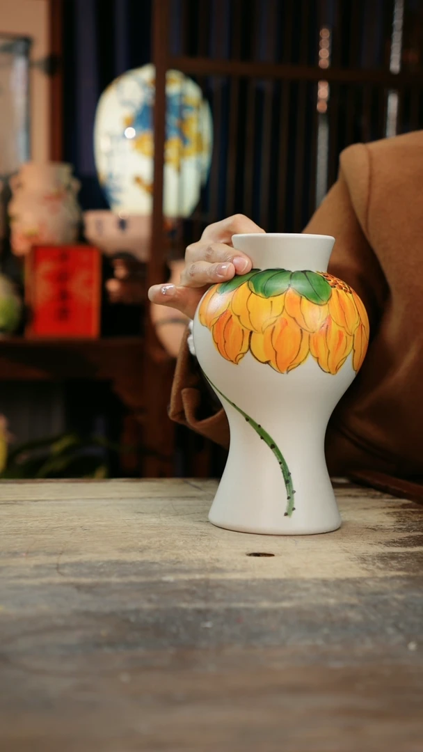 【闪购商品】瓷片景德镇纯手工釉下彩精品花瓶