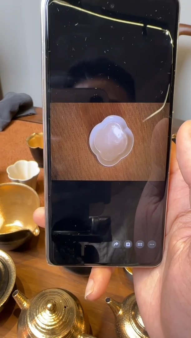 霖松堂 草木灰釉 海棠壶承