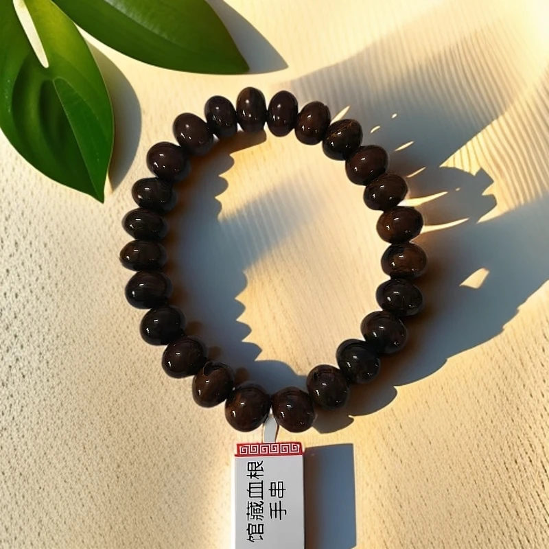 【亿馨珠宝】缅甸蜜蜡稀缺品血根算盘珠手串--多样性发其一