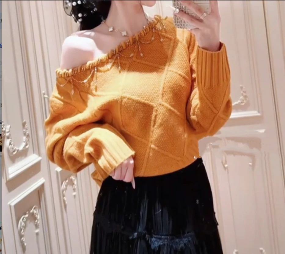 淑雅阁服饰  套头常规款长袖上衣气质针织外衣8883