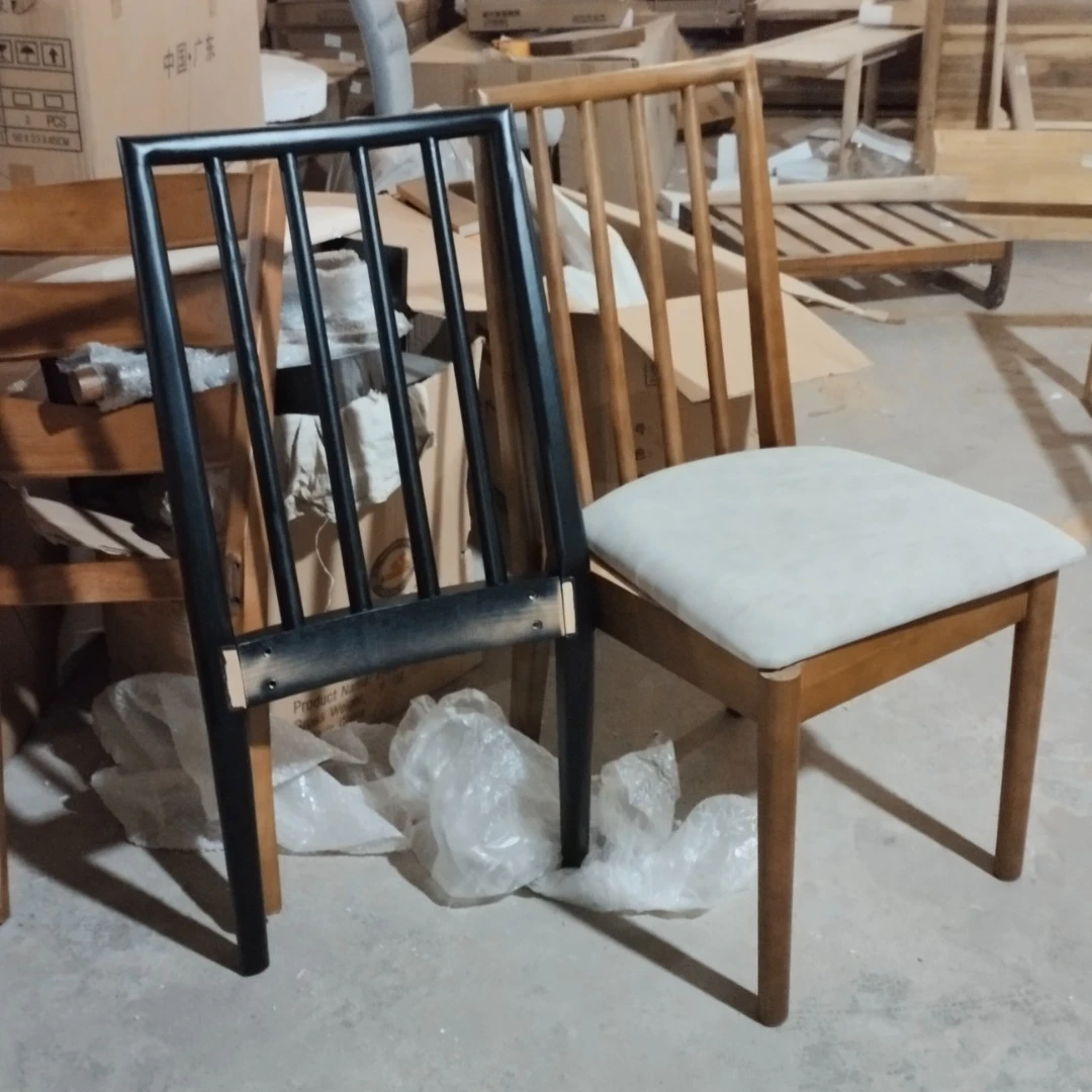 18#餐椅餐桌椅子（黑+灰）【不包安装】库存尾货（铁二）