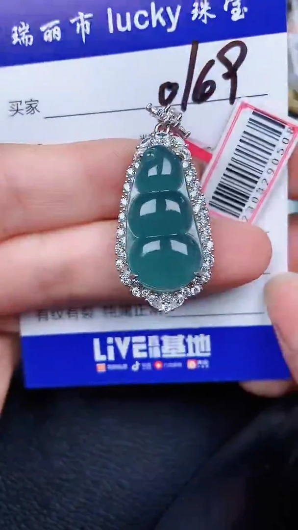 颈饰银S925镶嵌翡翠0169