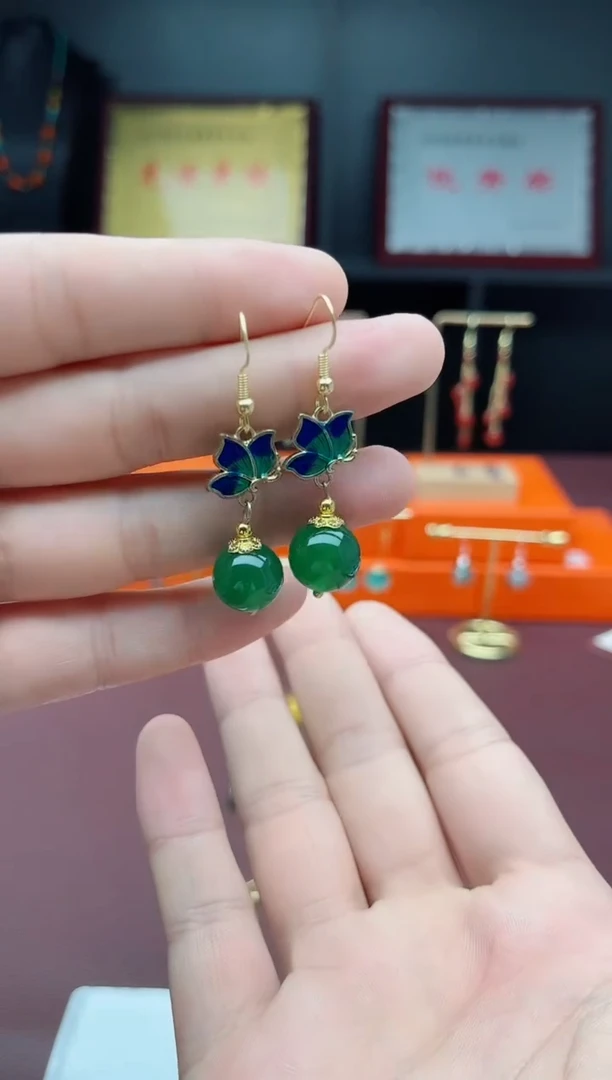 银S925镶嵌耳饰玛瑙/玉髓337