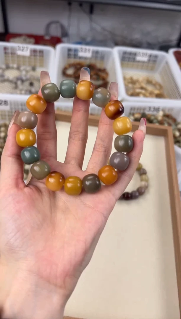 手串菩提根/象牙果卡14手工干磨桶珠手串169