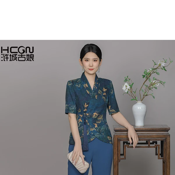 浒城古娘中式国风夏季清韵香云纱外套-22B18323