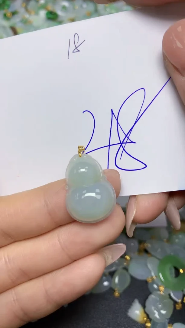 【闪购商品】翡翠挂件18K金镶嵌 天然翡翠A货