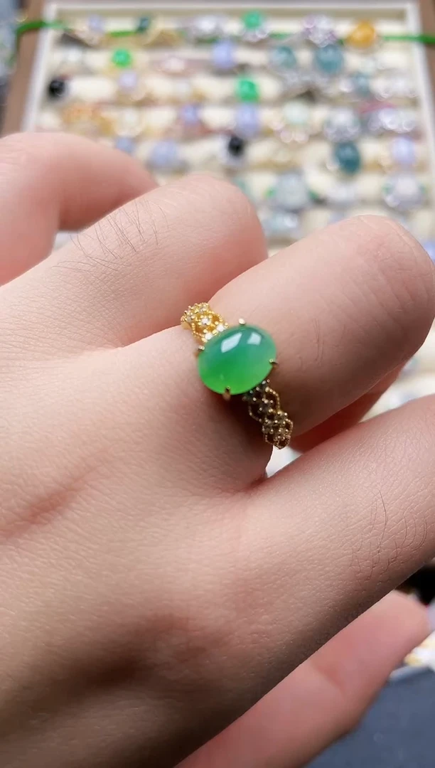 银S925镶嵌戒指翡翠61