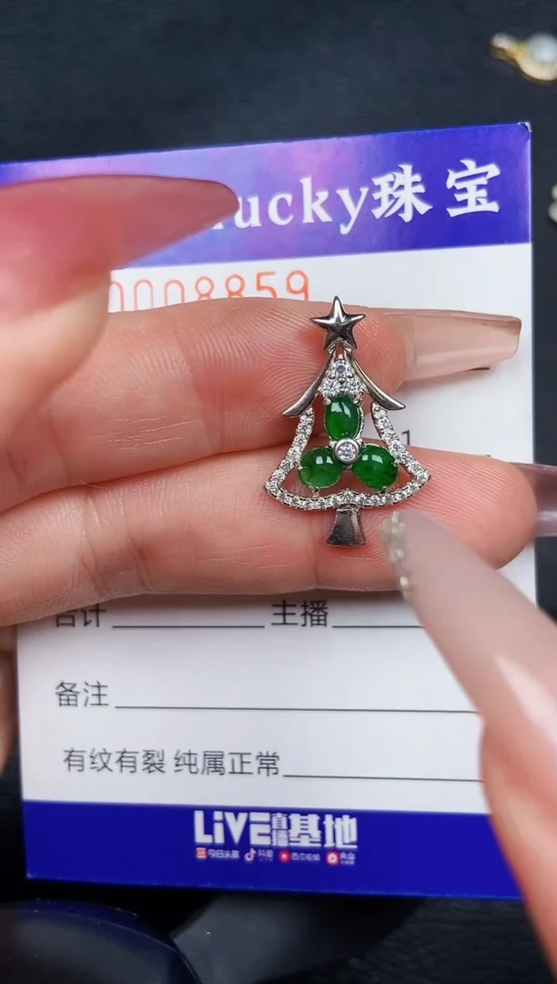 翡翠银S925镶嵌颈饰8859