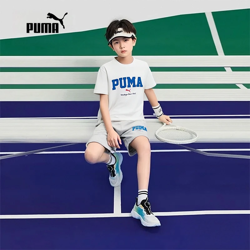 【爆款套装】PUMA彪马新款儿童夏季运动休闲宽松短袖T恤套装