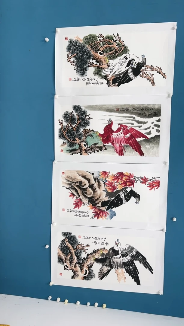 国画6.2-赵振祥-三尺-红黑鹰四一套