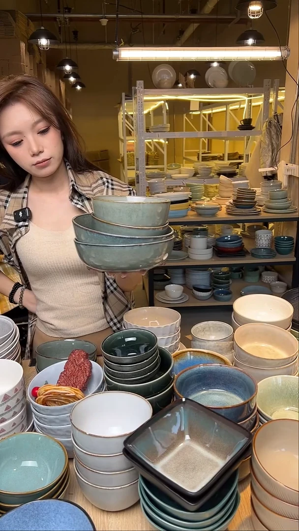 瓷97【瑕疵】外贸尾货窑变釉下彩