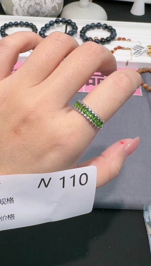 【闪购商品】透辉石戒指银S925镶嵌多样性发一N110