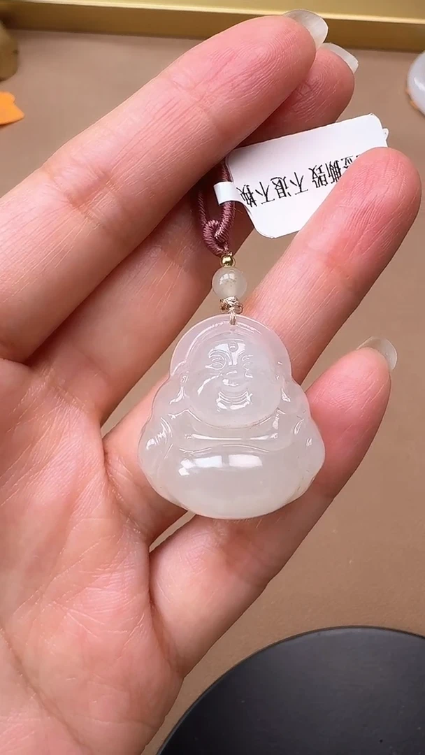 【闪购商品】和田玉吊坠未镶嵌0929淡藕粉佛公（28）