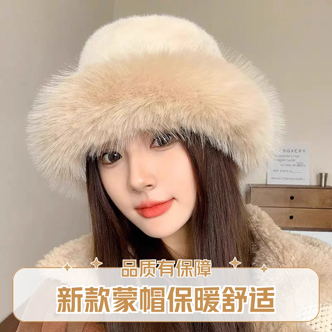 新款皮草蒙古帽男女同款冬季出行骑车保暖防寒舒适抗寒帽子网红