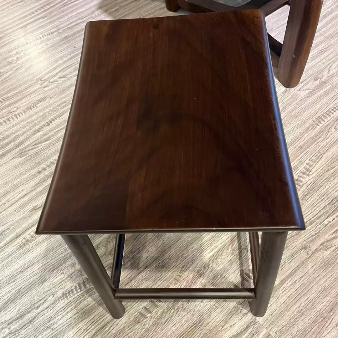 黑胡桃色元宝凳 方凳 茶几凳 梳妆凳