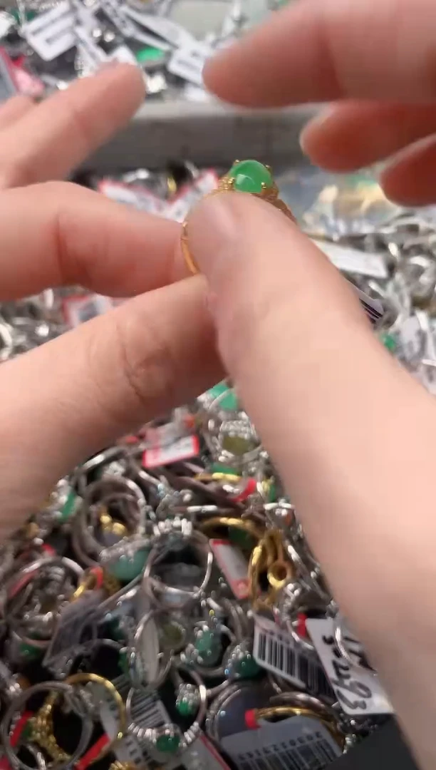 银S925镶嵌戒指翡翠333   7