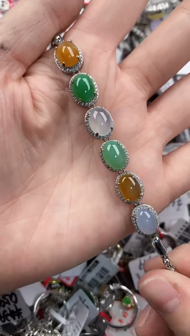 银S925镶嵌戒指翡翠444----3