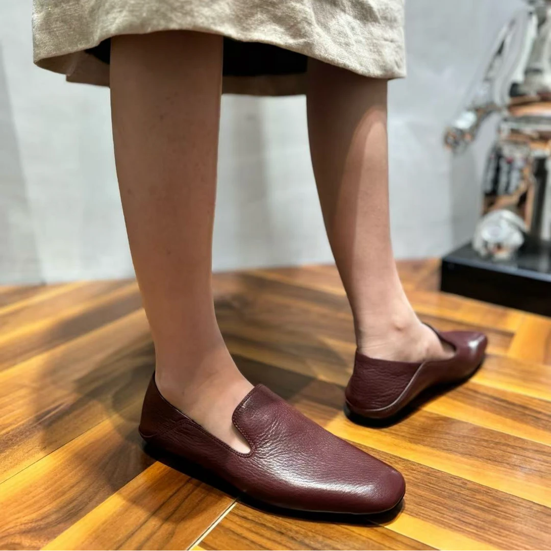 AJIGIRL/阿吉女·原创设计软糯羊皮乐福鞋低跟单鞋#1912-1