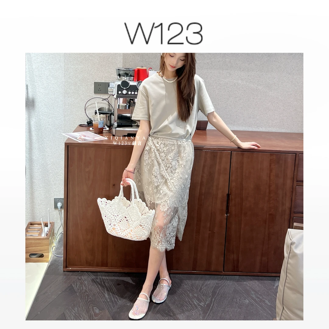 【W123家·前言】深圳南油 D7627拼纱宽松款大T