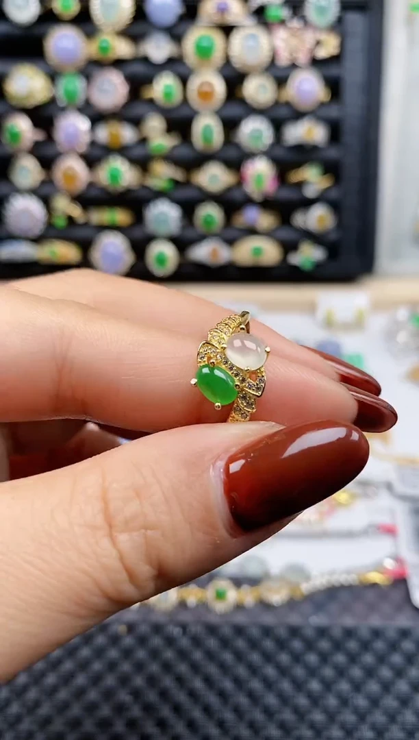 银S925镶嵌戒指翡翠58