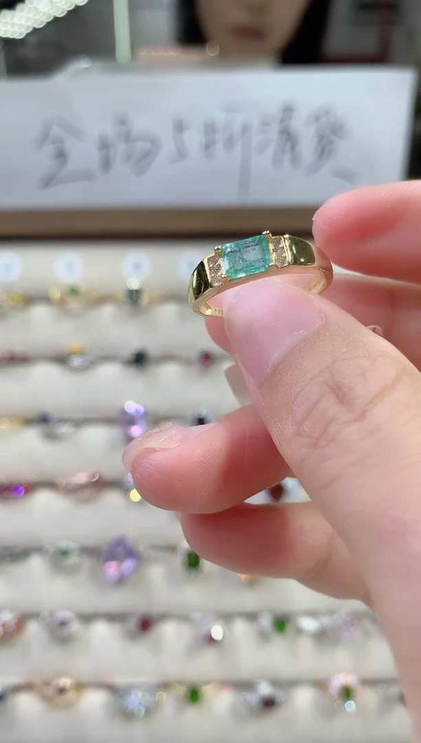 【闪购商品】祖母绿戒指银S925镶嵌13-8