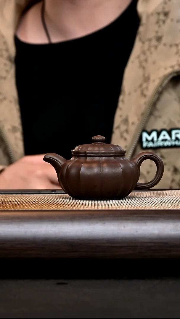 【闪购商品】紫砂茶壶JST16415 筋纹仿古 2 紫泥