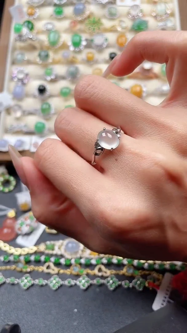 银S925镶嵌戒指翡翠65