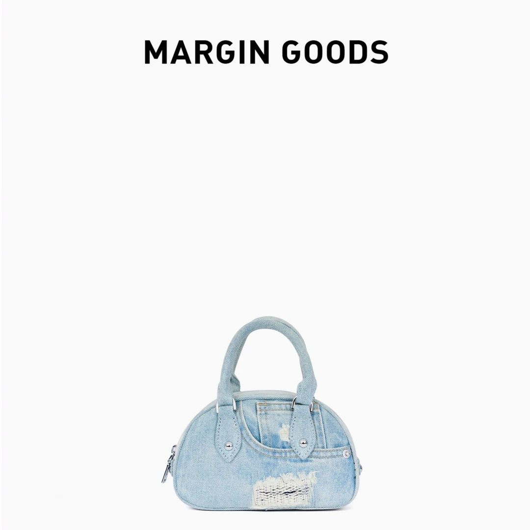 Margin Goods 【张凯毅同款】EERA BAG保龄球牛仔拼接手提包