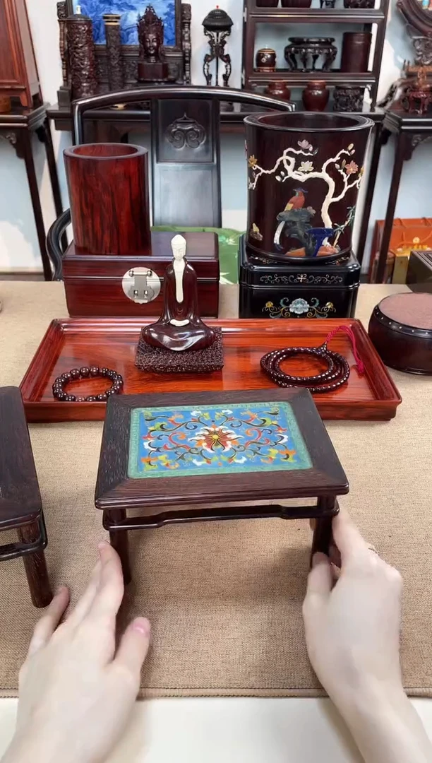 紫檀木类成套家具景泰蓝底座