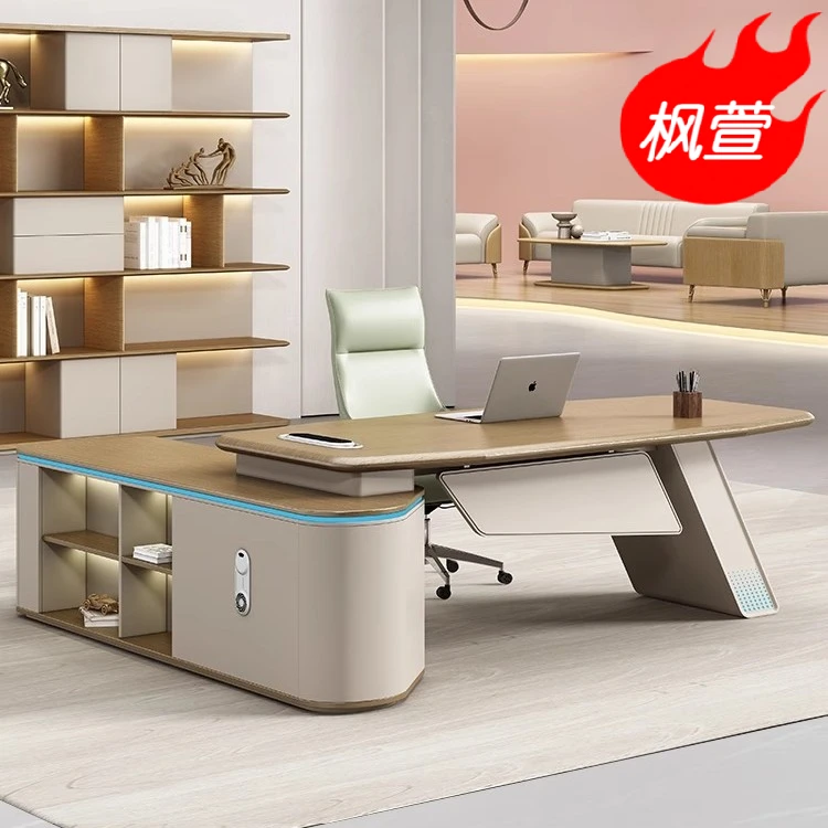 简约时尚现代耐用老板办公桌椅组合办公室总裁轻奢办公桌老板桌