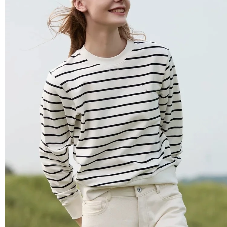 春季新品条纹卫衣