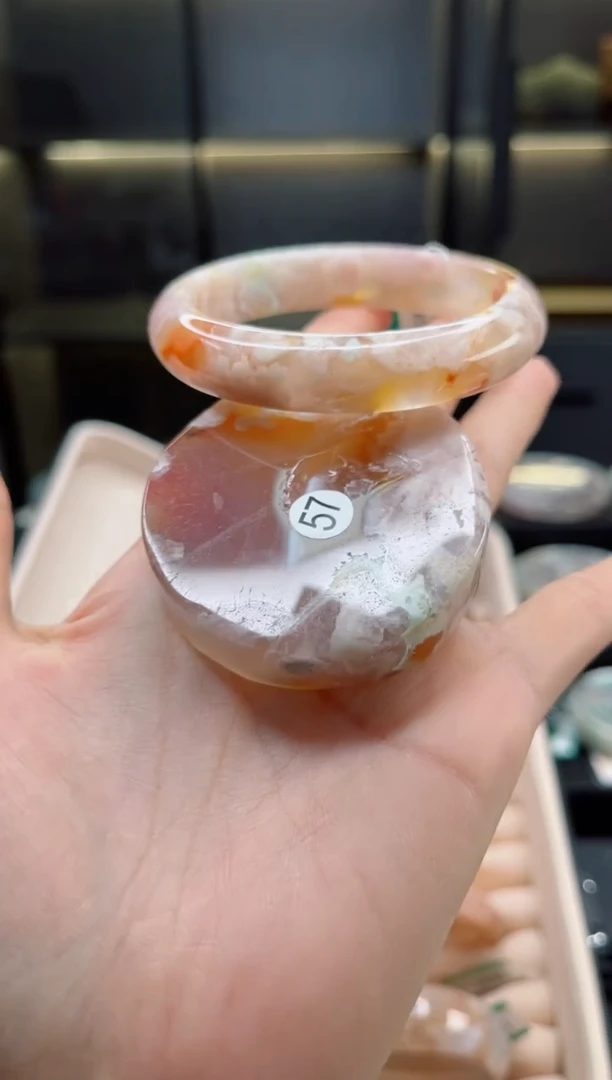 石英质玉手镯未镶嵌58圈口（赠送镯心）6472511