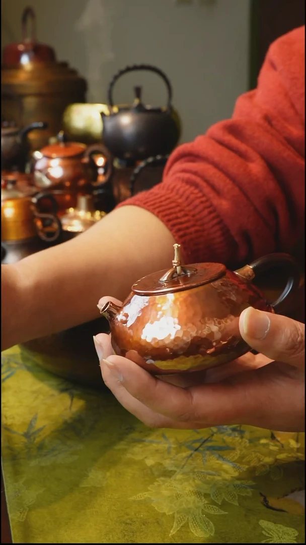 纯紫铜小石瓢泡茶壶