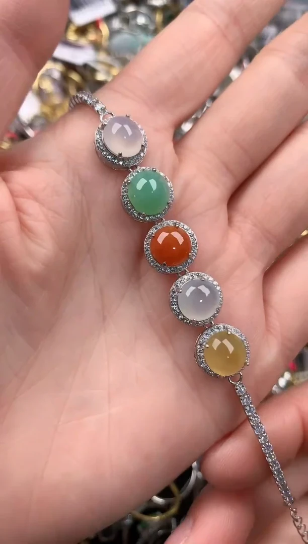 银S925镶嵌戒指翡翠777  10