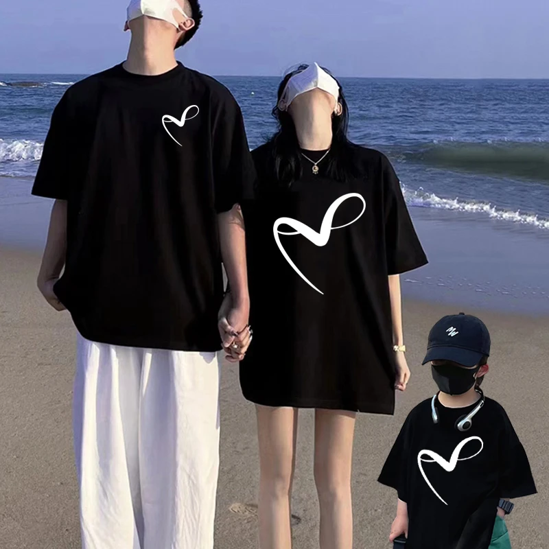 洋气炸街亲子款全家套装夏季一家三四口海边旅游度假短袖T恤纯棉