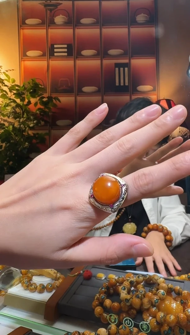 蜜蜡颈饰银S925镶嵌632天然蜜蜡珠宝奇石