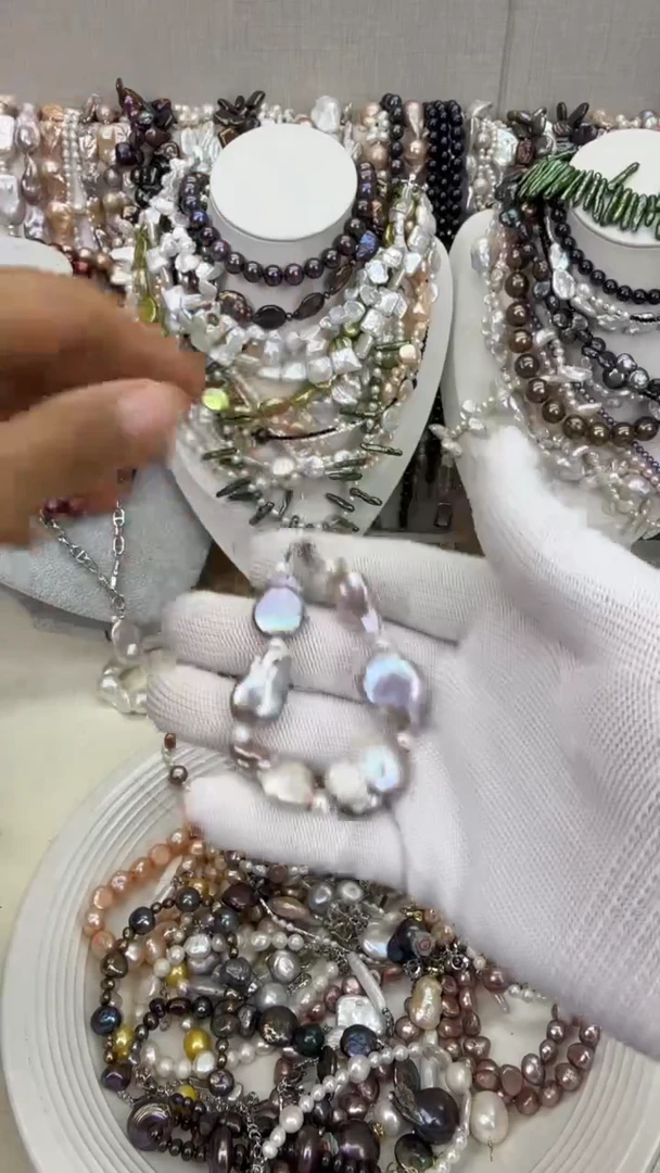 颈饰银S925镶嵌淡水珍珠1