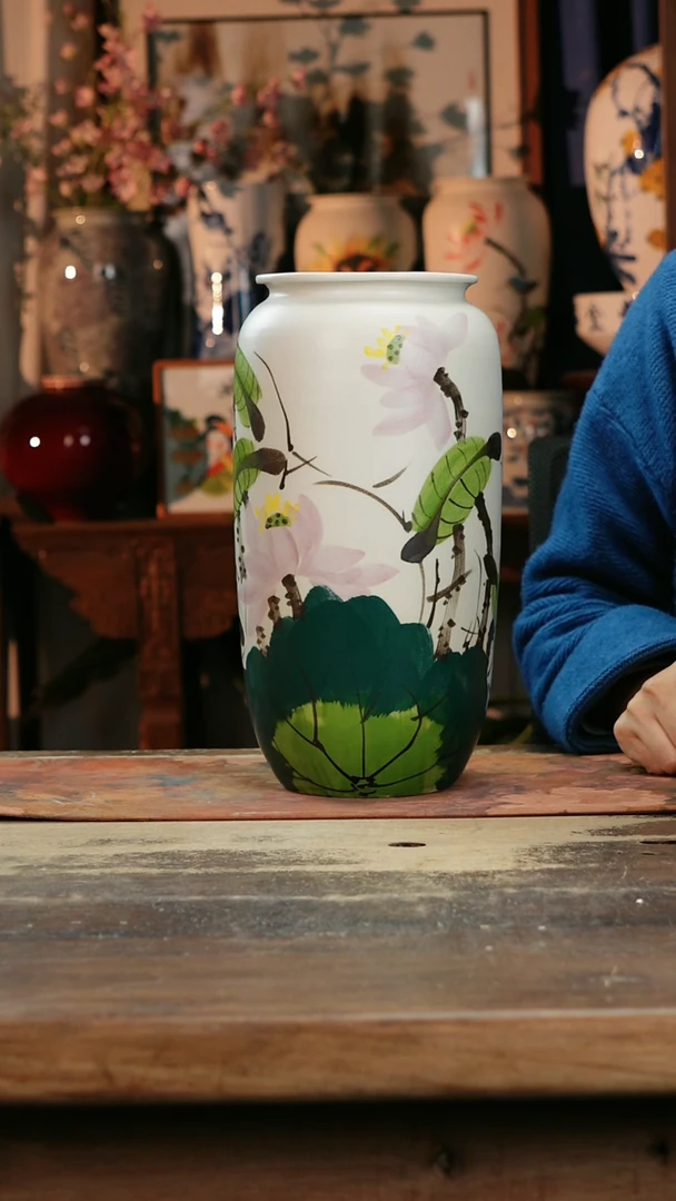 【闪购商品】瓷片景德镇纯手工釉下彩精品花瓶