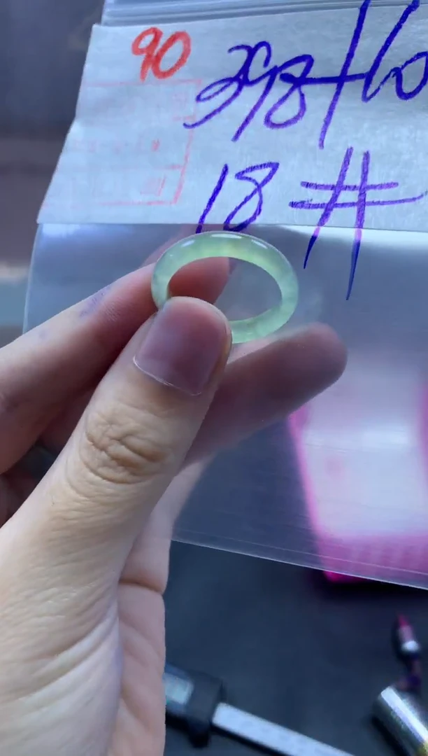 未镶嵌定制翡翠戒圈18#408毛货需精细抛光