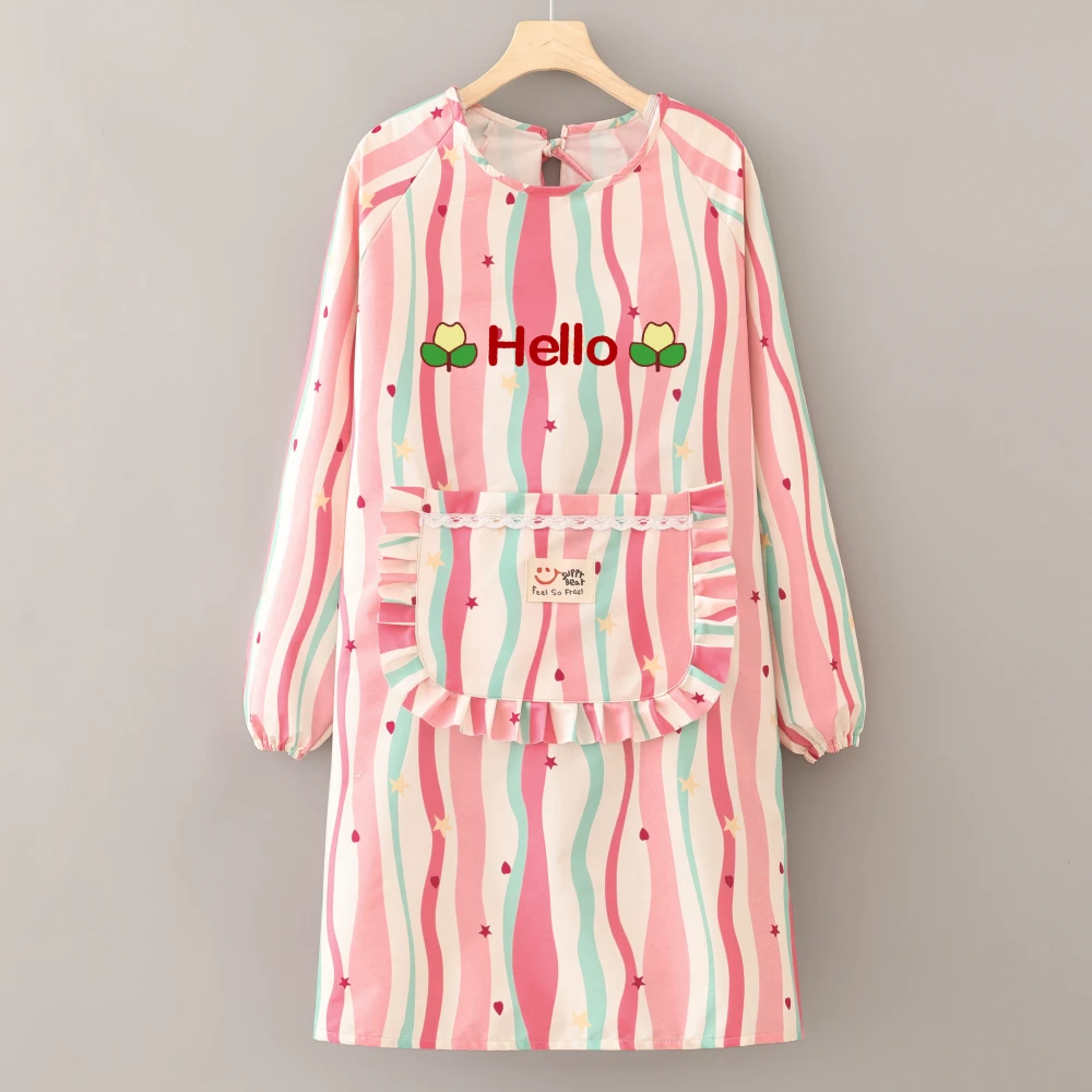 爆款可爱防水围裙家用厨房做饭工作服成人干活上班耐脏防护罩衣