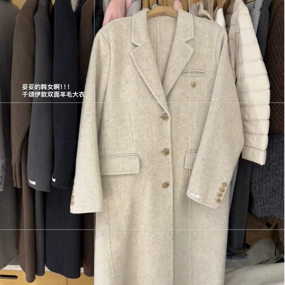 6110千颂伊！妥妥大明星气场款长款双面羊毛大衣